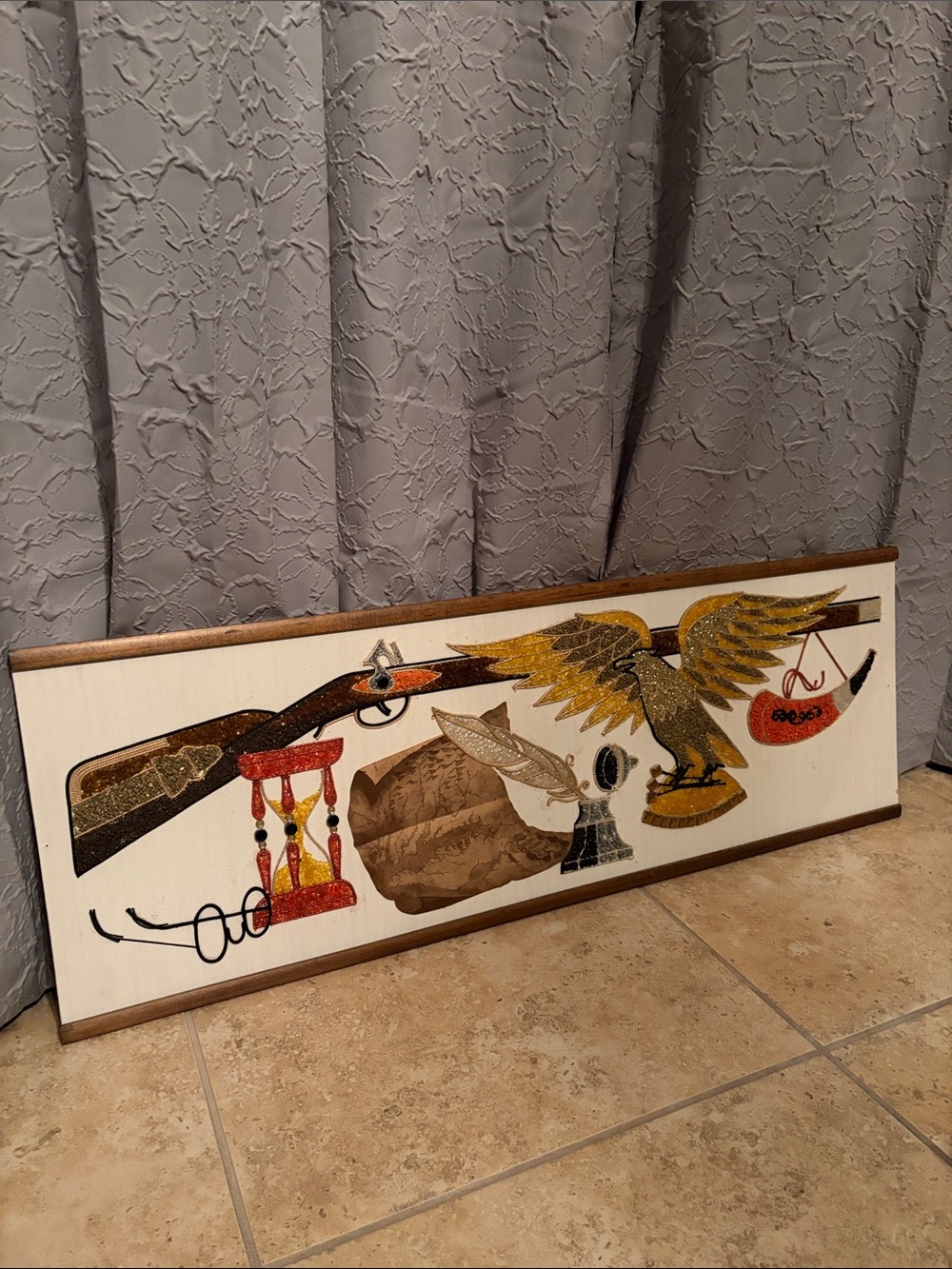 Rustic Patriotic Eagle and Rifle Wall Art - Gold, Brown, Red
Vintage Gravel MCM